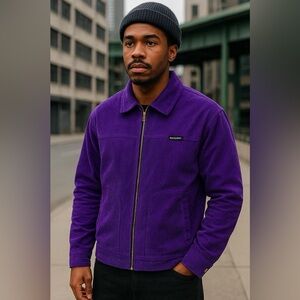 Noon Goons Purple Corduroy Jacket Men’s M Zip Front Streetwear Skatewear LA